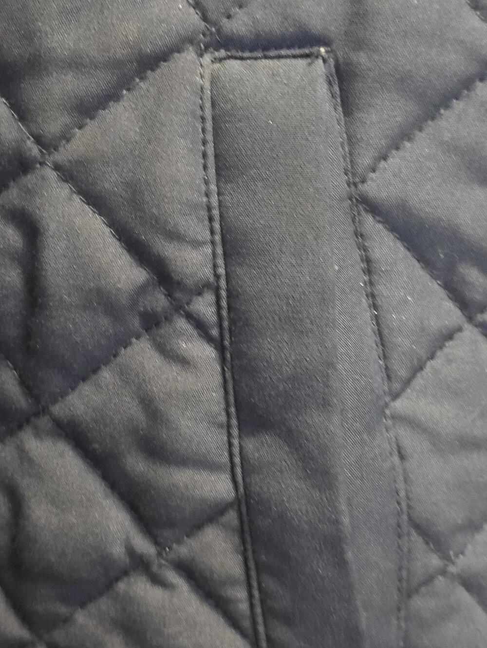 Aspen Quilted Navy Vest with Tan Trim